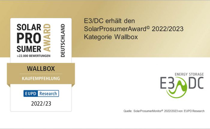 Henke Solartechnik für Schaumburg - E3/DC erhält den SolarProsumerAward© 2022/23 in der Kategorie Wallbox